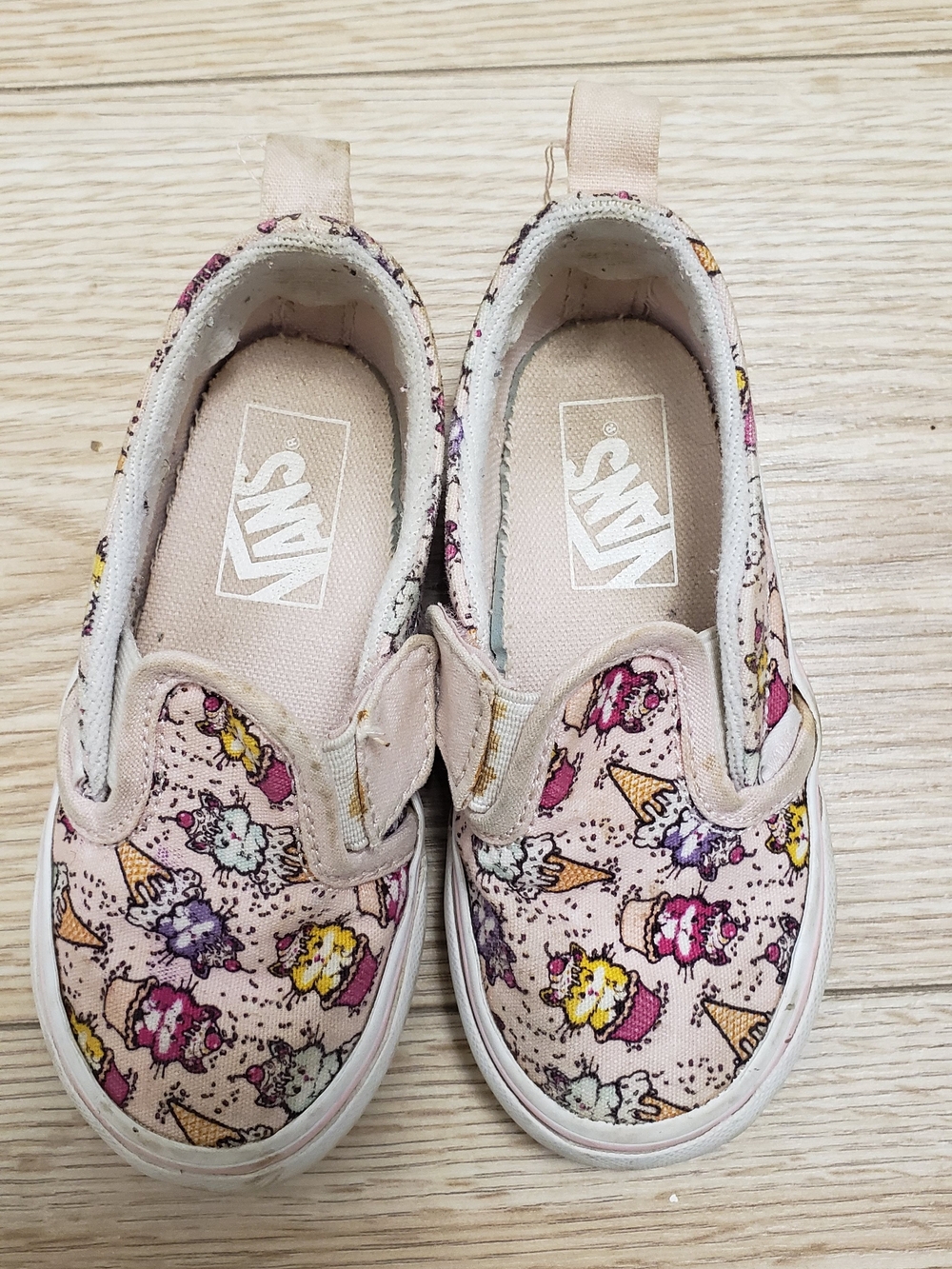 Vans Kids Light Pink Ice Cream Print Slip-On Sneakers